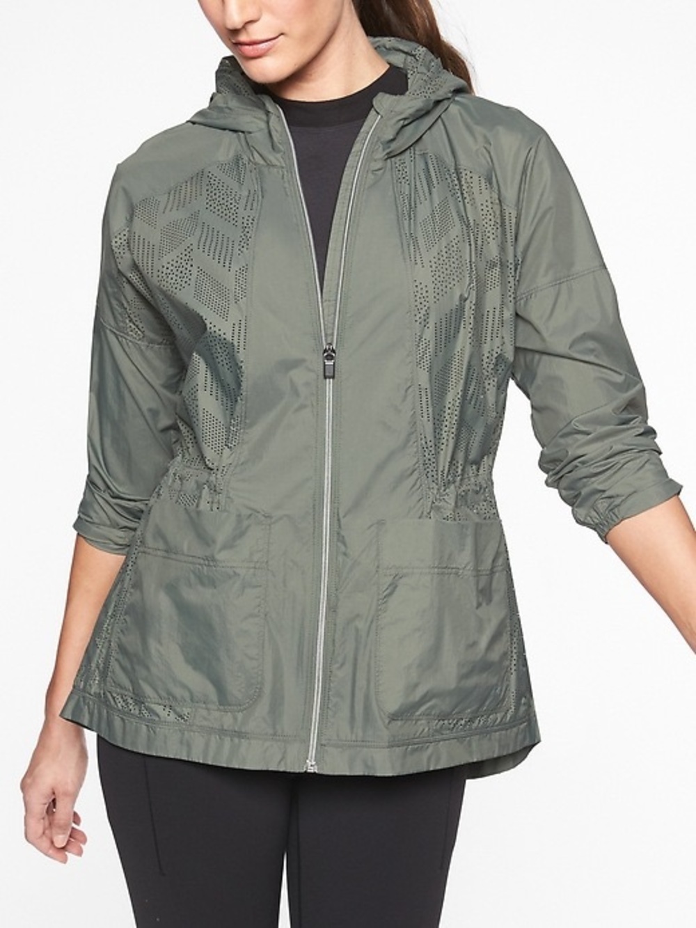 ATHLETA Lightweight Olive Hooded Jacket - Passport Jacket size‎ S